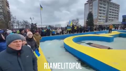 This is Melitopol, a town with 150k citizens captured by Russian forces