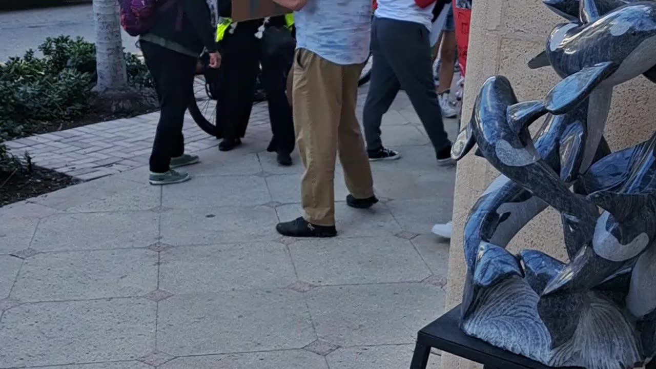 Protestors against Israel, but I stood up with my Jerusalem shirt on. 12/23/23 Naples.