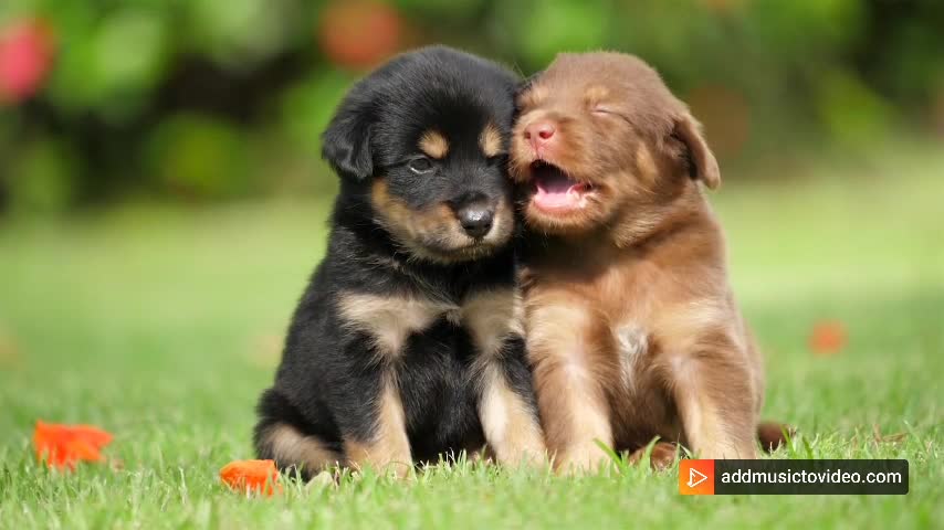 2 smart dogs are playing with each other