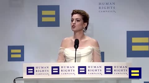 Anne Hathaway attacks white privilege during speech about human rights