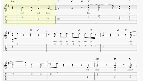 How to play I Won't Back Down