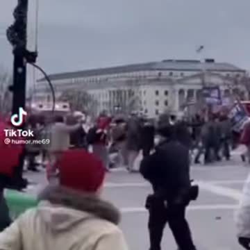 Trump supporters being waved in.