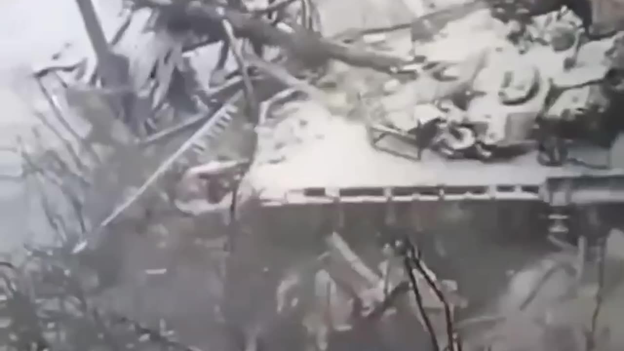 Ukrainian Tank Drives Through a Russian Occupied House