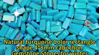 20250213-02 Natural turquoise Color rectangle shape 4*8mm cabochon Gemstone Stones for winter Jewel