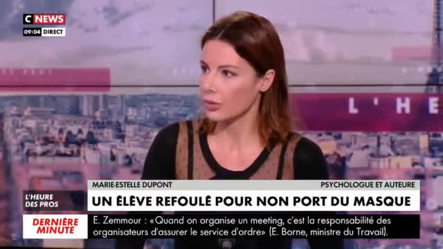 Marie-Estelle Dupont:elle est tombée dans les pommes car la maîtresse a exigé le masque