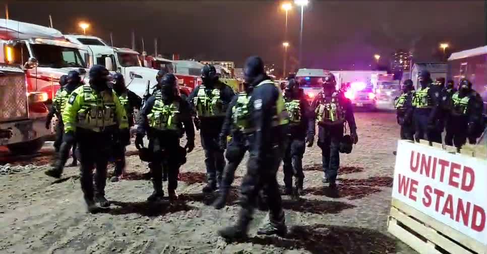 Police Raid and seize Trucker supplies in Ottawa Feb 06 2022