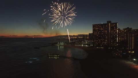 The fireworks are very beautiful right