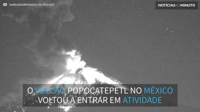 Filmagem noturna mostra erupção espetacular de vulcão no México