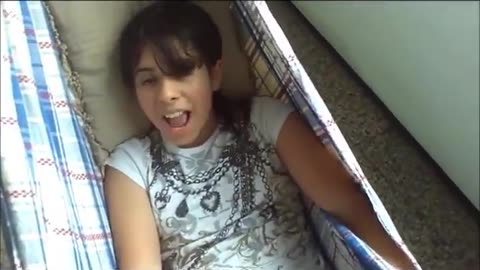 Monica enjoying hammock in Fortaleza