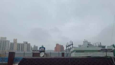 gloomy day with rain, cloudy sky