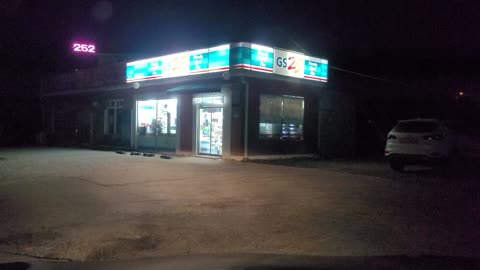 Korean countryside night convenience store