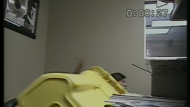 Girl Hides In Trash To Prank Man But Then Falls Head First Into Wall