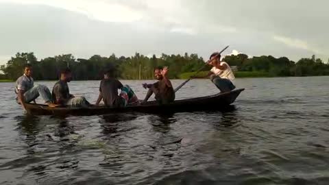 Journey by village boat.