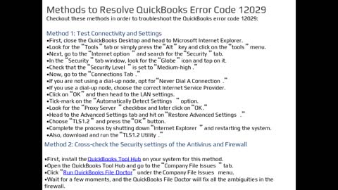 How to Fix QuickBooks Error Code 12029?