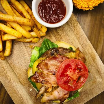 Burger Ingredients Fries and Sauce