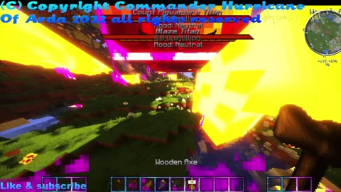 Minecraft Mob Battle Blaze titan vs count pigvampire titan vs obsidian ghast titan