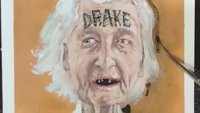 Gran Gran's Dirty Dank Drake Face Tattoo