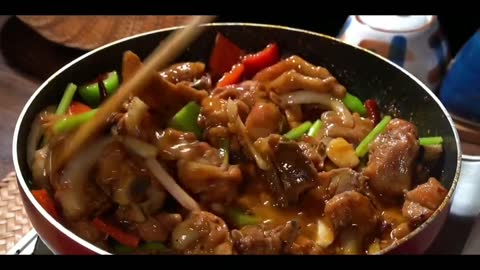 Onion chicken leg