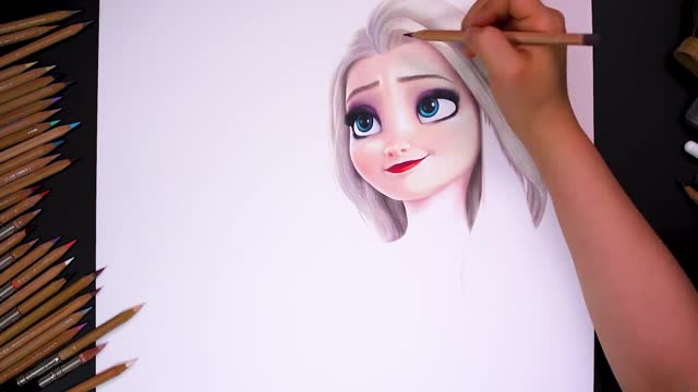 Use Colored Lead To Draw Aisha's Hair