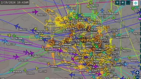 Bird Bird View of Phoenix Airplane Mafia Traffic Time Lapsed for Feb 19th 2024