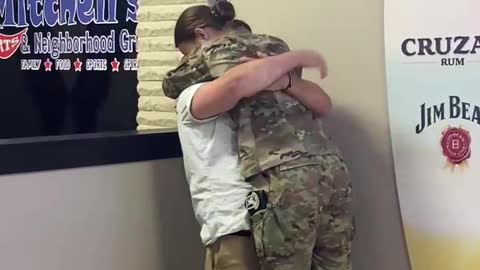 Soldier surprises boyfriend after being away for 6 months