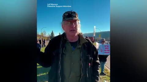 Leif Manson, former IDF soldier tears up when asked why he’s at a Pro-Palestine rally