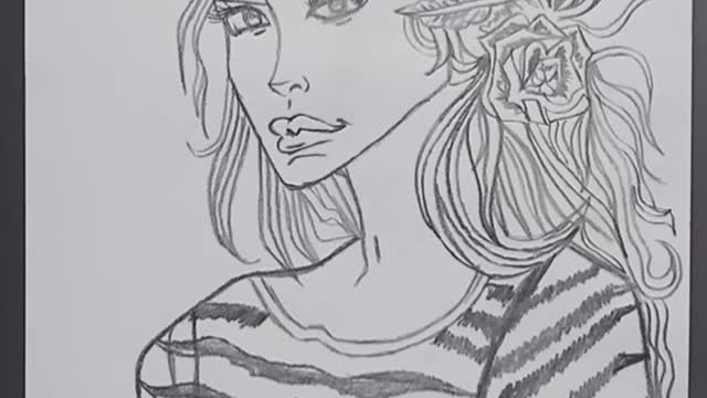 How to draw a girl sketch drawing | Girl easy drawing