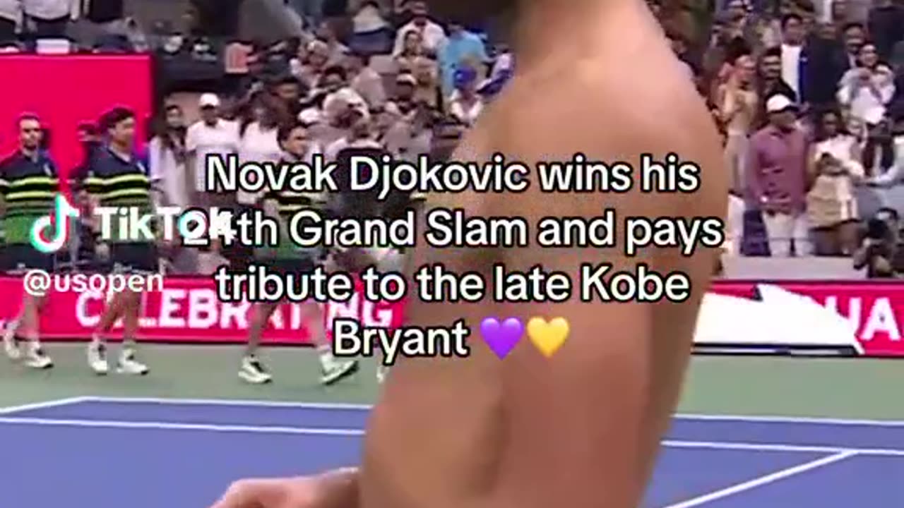 U.S. Open @djokernole 👑 paid tribute to the late @kobebryant with a Mamba T-Shirt 🔥