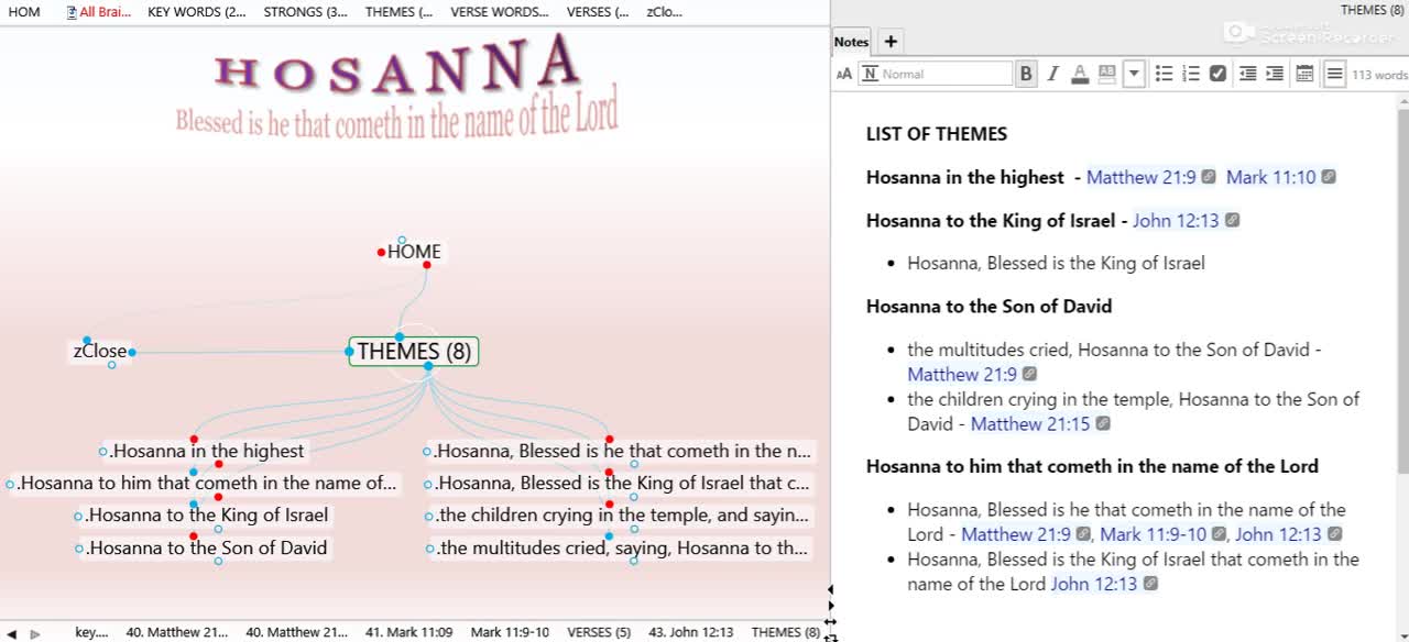 Bible Study Using MindMaps 004 (HOSANNA)