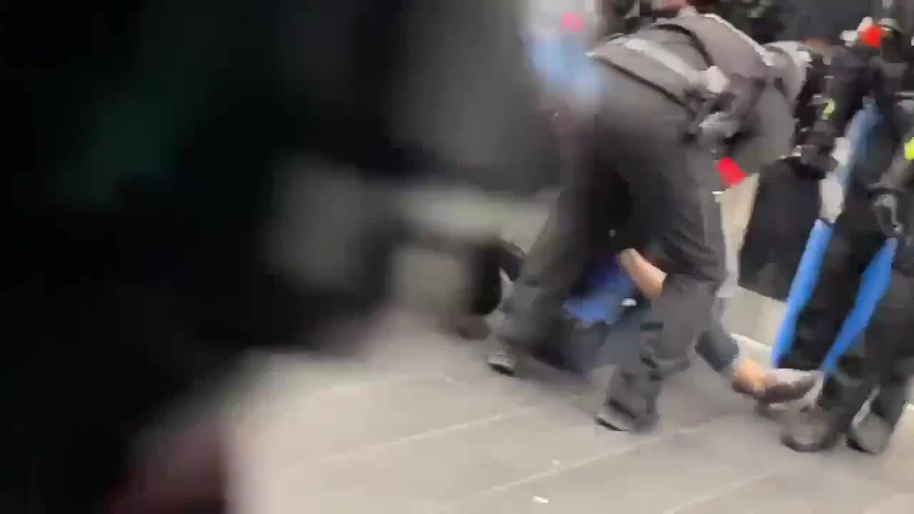 Enforcing medical apartheid & beating up women in a Paris shopping mall