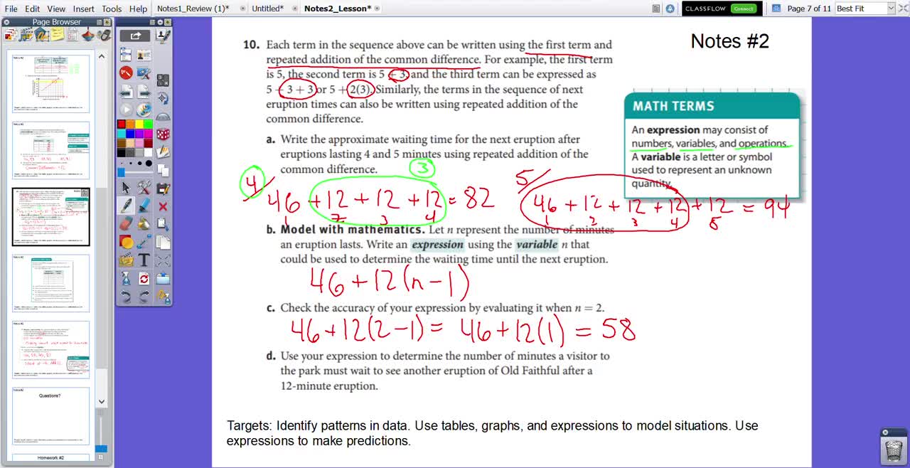 Algebra 1B: Numeric and Graphical Representations of Data