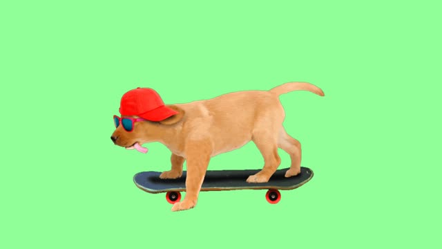 Skating dog