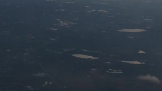 Flying over the “Land of 10,000 Lakes,” Minnesota.