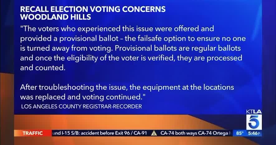 Local KTLA report on Republicans being told that they already voted in CA recall election