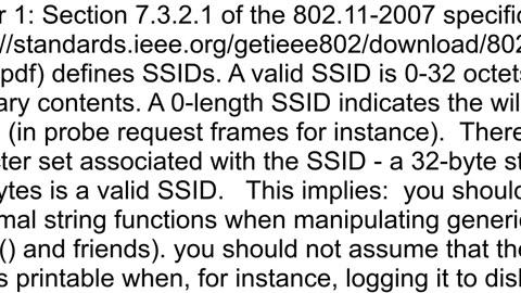 Is there a standard that defines what is a valid SSID and password