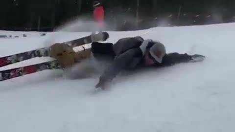 Grandpa Showing Some Amazing Skiing Tricks