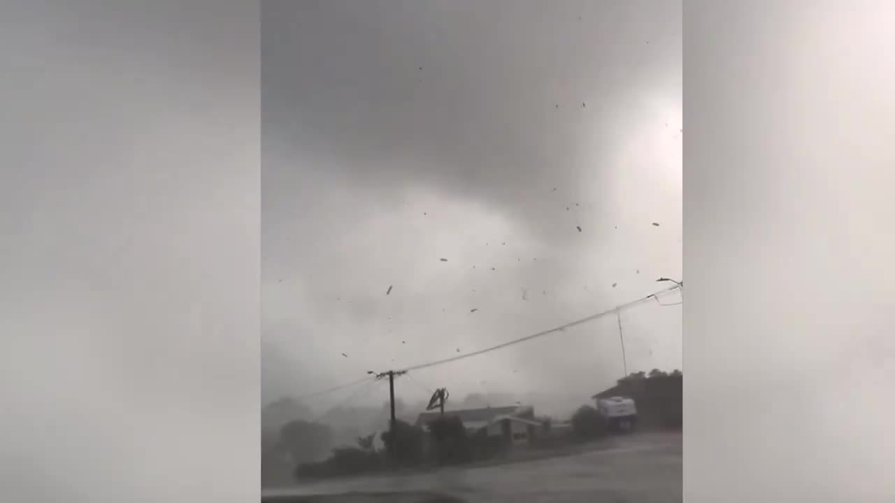 Tornado hitting Bunbury, Australia