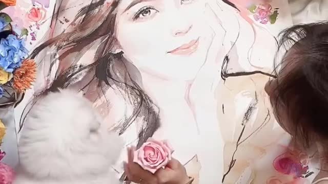 How to paint with RED WINE.. Draw Portraits with WINE