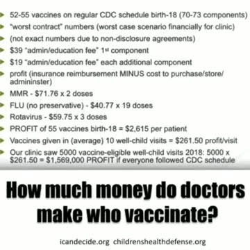 How much money do doctors make who vaccinate?