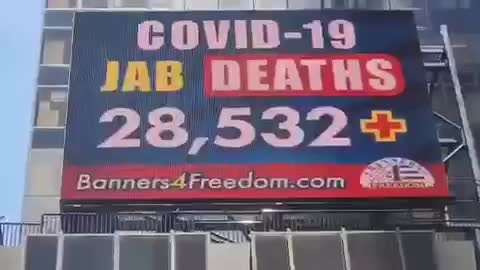 Vaccine injuries was put up in 1500 Broadway in Times Square.