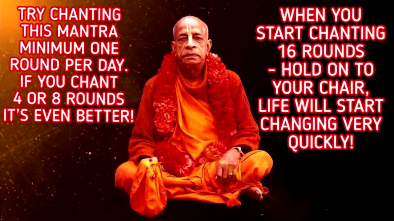 Hare Krishna Hare Rama Srila Prabhupada chanting Maha Mantra (1 round - 5.30min)