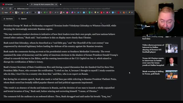 Bush admits twice that he invaded Iraq illegally