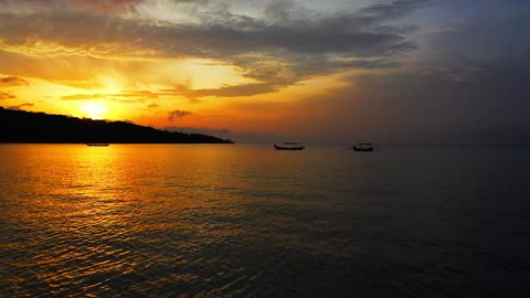 Beautiful sunset on bali beach