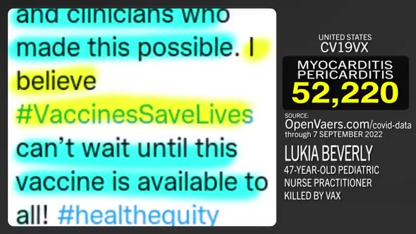 HEY EVERYBODY SHE TRUSTED SCIENCE (SCIENTISM) NOW SHE IS DEAD. VACCINES SAVE LIVES SHE SAID!