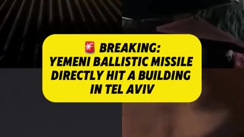 🚨 BREAKING: a Yemeni ballistic missile bypassed the Iron Dome, directly hit a building in Tel Aviv