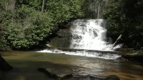 sleeping ambient music | relaxing waterfall streams 1 hour | waterfall sound
