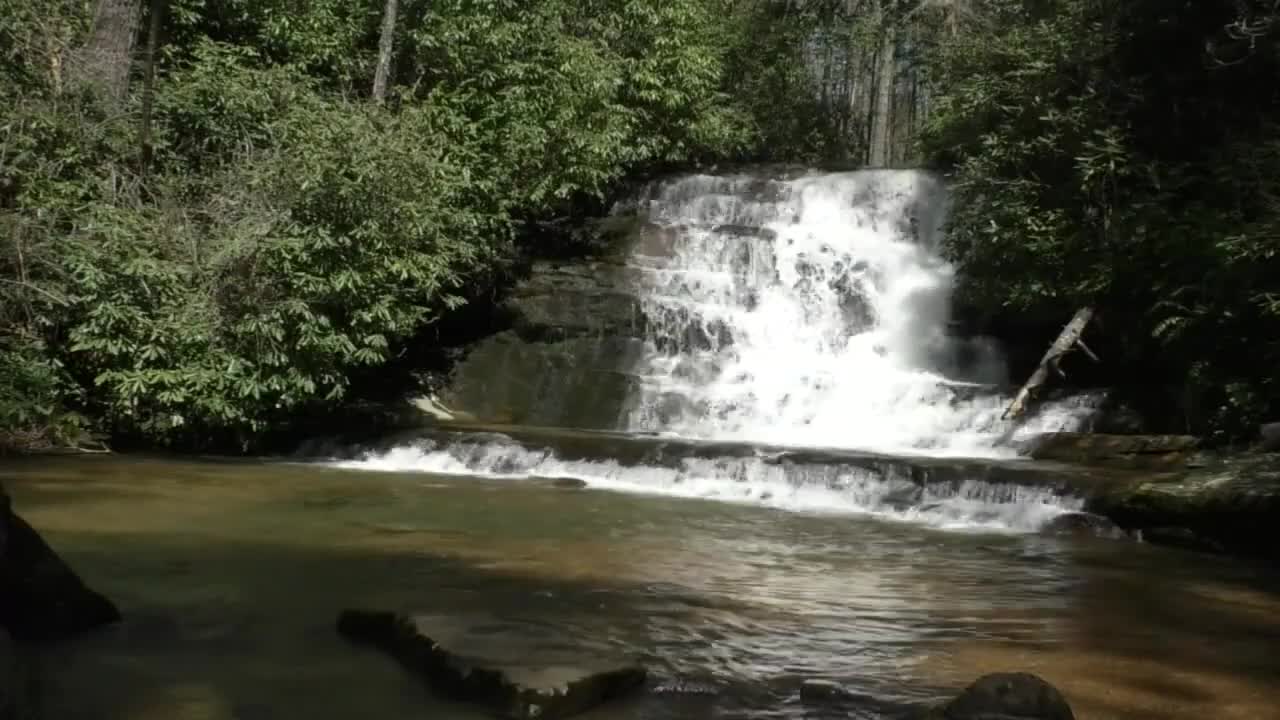 sleeping ambient music | relaxing waterfall streams 1 hour | waterfall sound