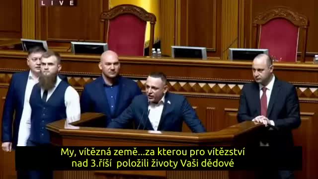 Marš příznivců divize SS Galicija v Kyjevě