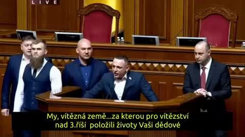 Marš příznivců divize SS Galicija v Kyjevě