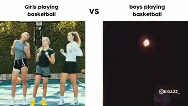 Boys VS Girls playing basketball 🤣🤣🤣